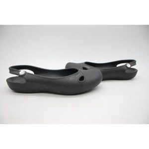 Crocs Olivia Rhinestone Ballet Flats Women's Size 8 Slip On Comfort Shoes Black